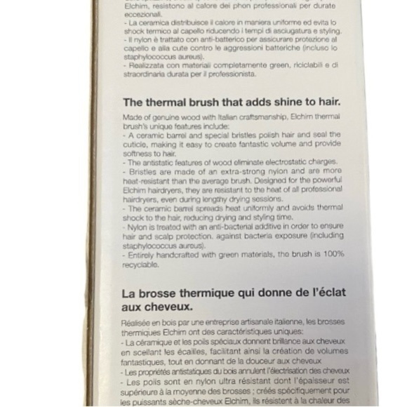 Elchim Thermal Round Blow Drying Hair Brush Ceramic Barrel Wooden Handle 1 1/4” - Picture 6 of 9